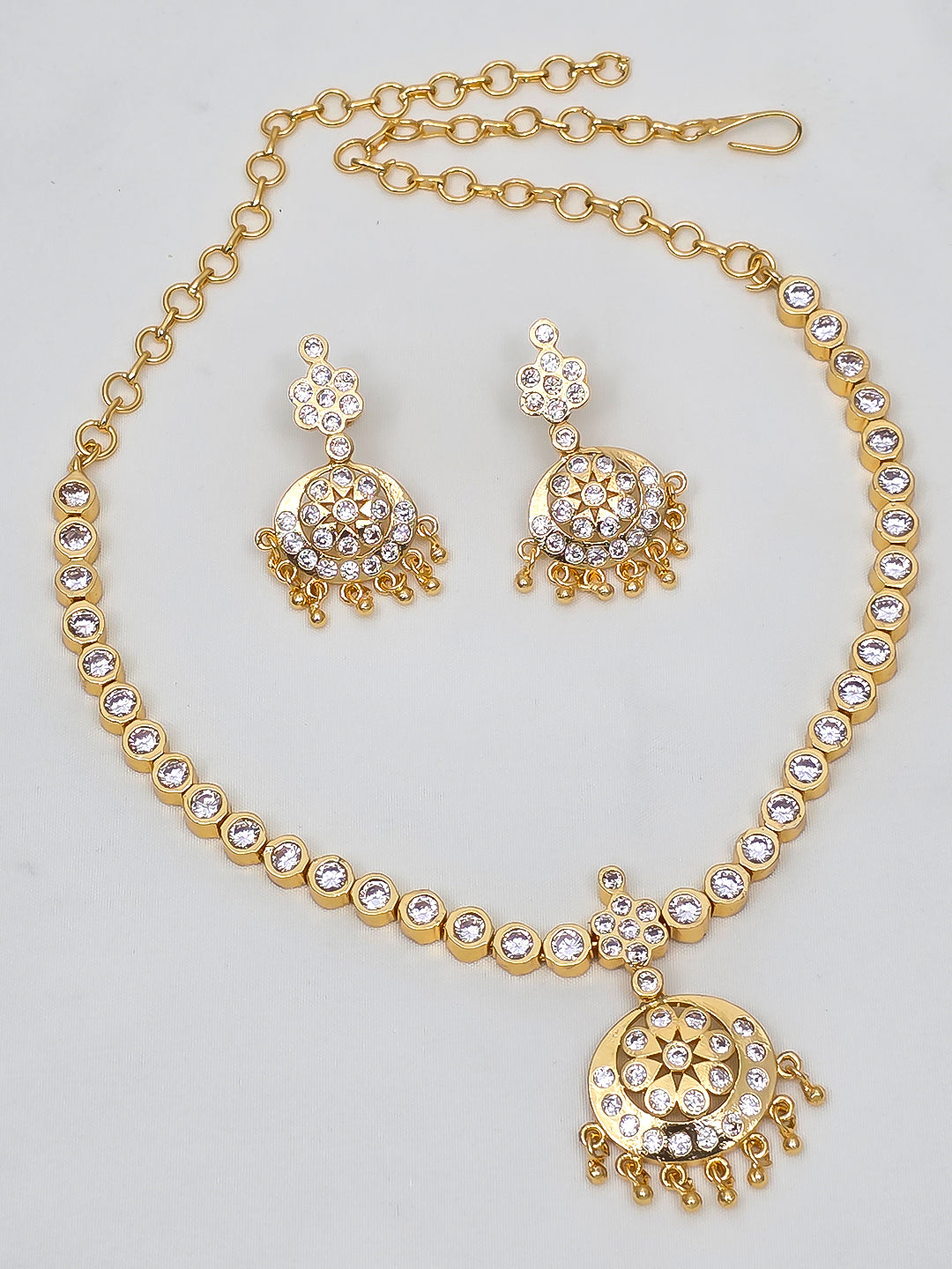 Premium Quality White Adike Necklace with Earrings