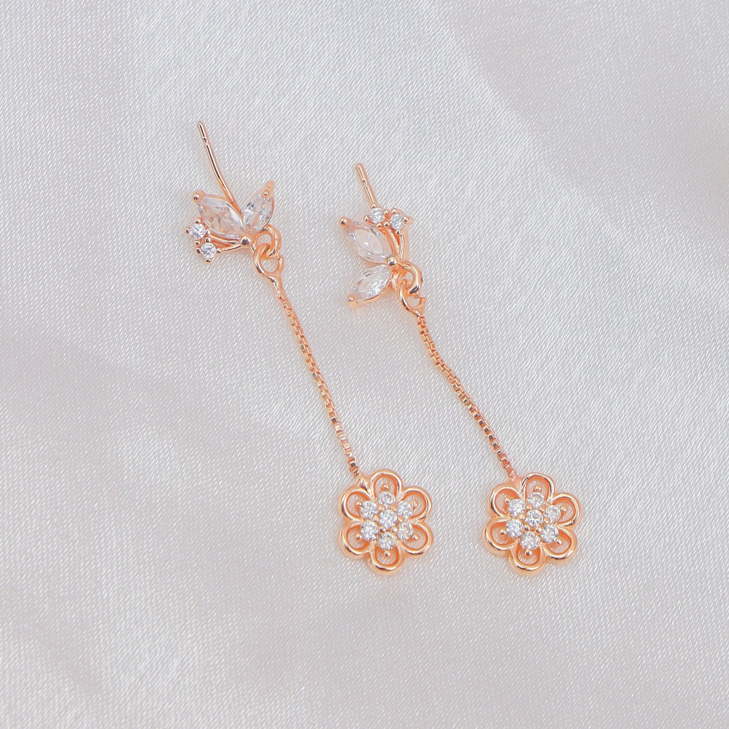 Premium Micro Plated Long chain Design Earring