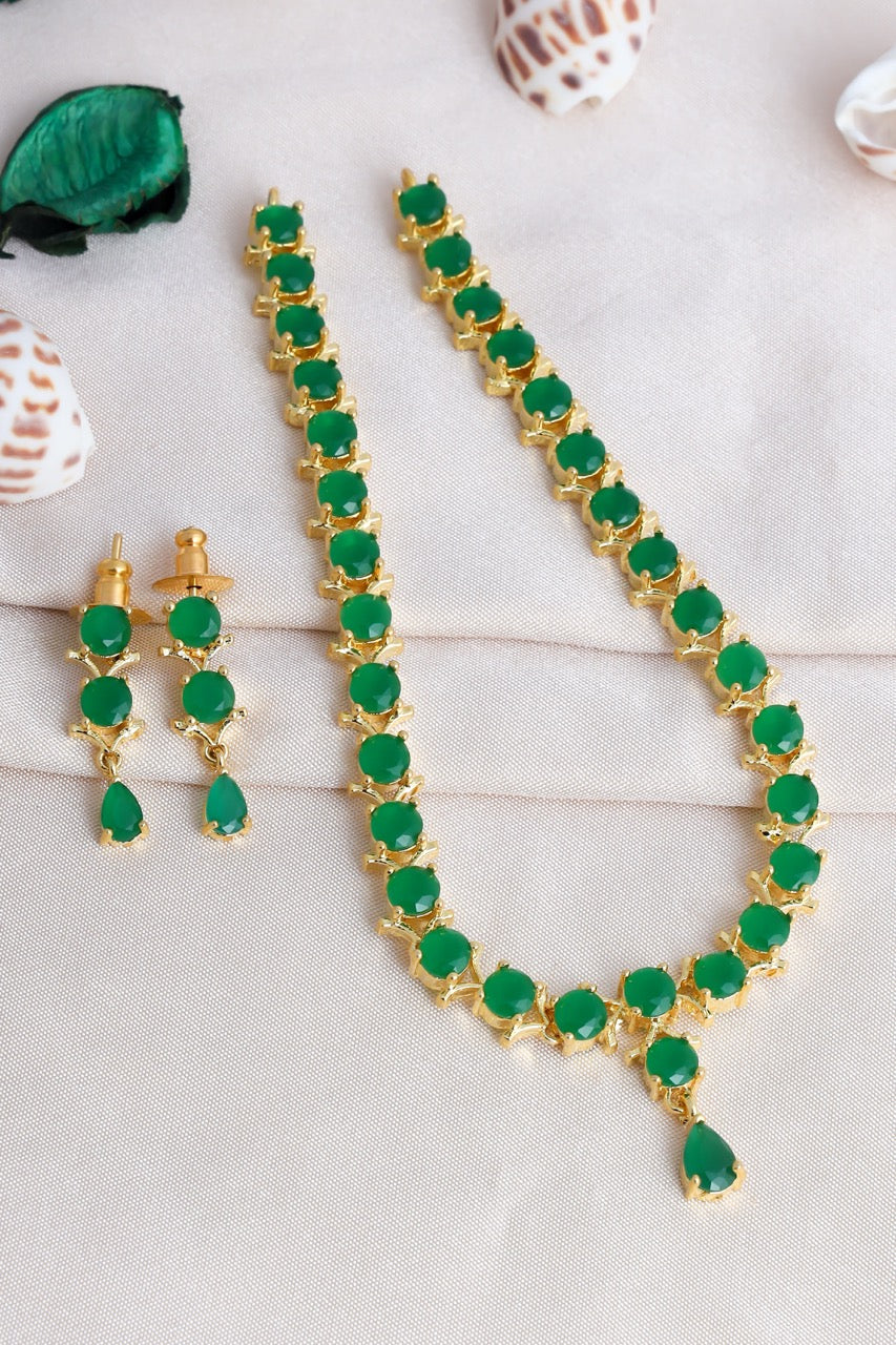 Gold-Plated Pearl Drop Necklace and Earring Set