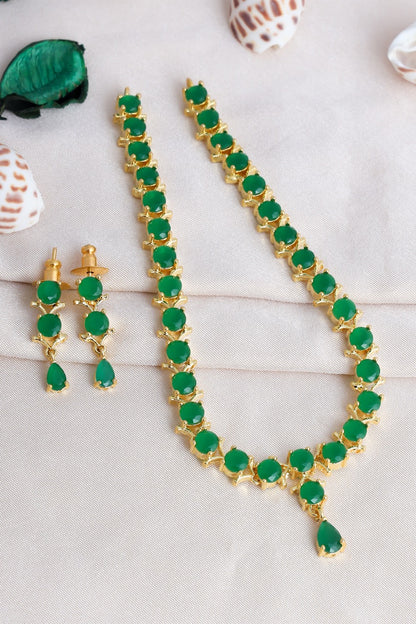 Gold-Plated Pearl Drop Necklace and Earring Set