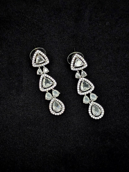 Premium Quality Ad Neckset With Studs - Silver