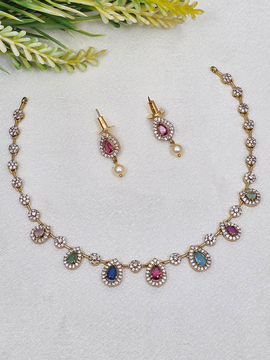 Premium Quality Matt Ad Neckset With Earings