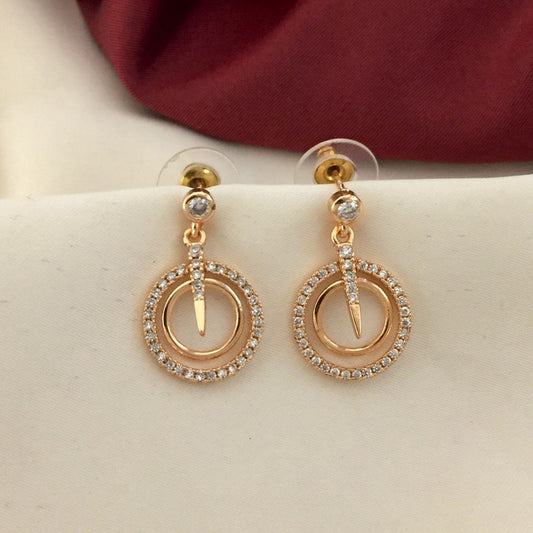 Rose Gold Plated Earrings with Clear Stones