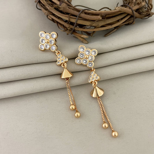 Premium Micro  Plated Long chain Design Earring  Talish